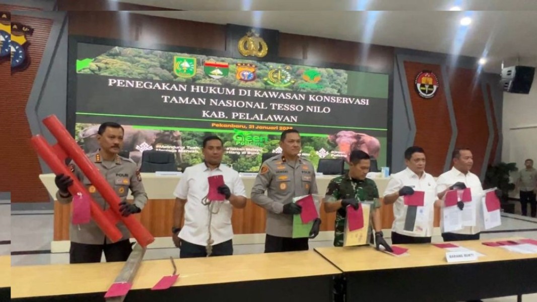 Tiga Penjual Lahan TNTN dan Enam Orang Perusak Tenda Satgas TNTN Resmi Ditahan