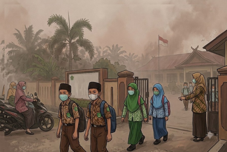 Kemenag Riau Terbitkan Aturan Penyesuaian Jam Belajar Sekolah Akibat Asap