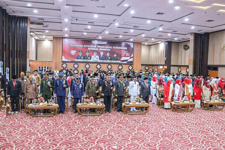 Pemko Pekanbaru Dan Forkopimda Hadir Virtual Pembacaan Detik-detik Proklamasi Kemerdekaan RI