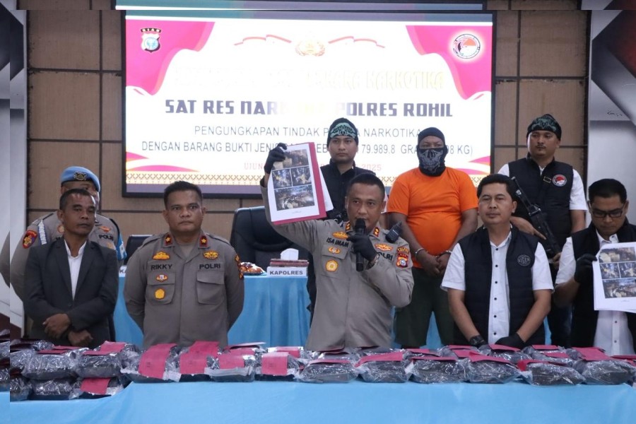 Polres Rohil Ungkap 79,98 Kilogram Sabu, Kurir Residivis Kembali Ditangkap