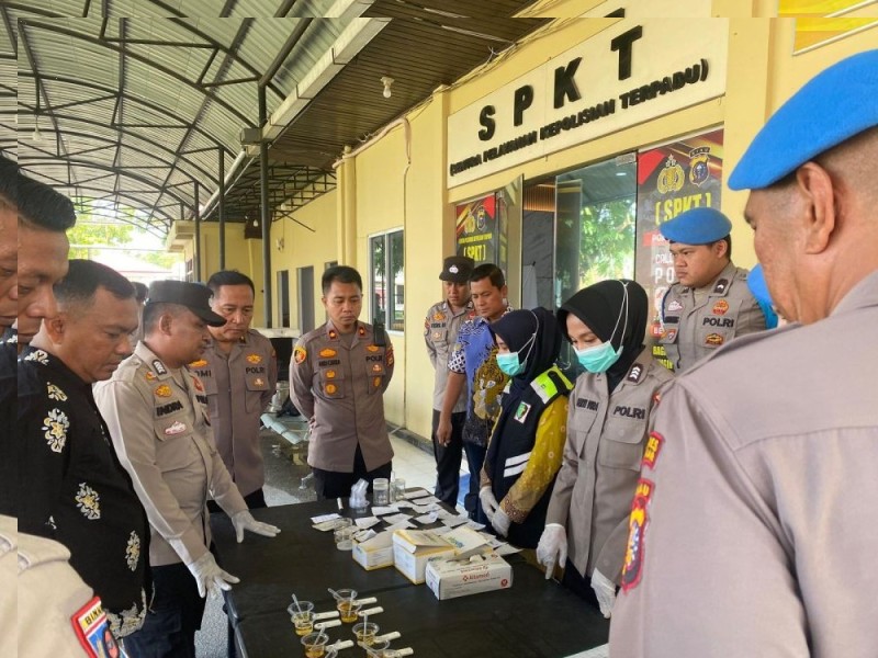 Perketat Pengawasan Internal, Polres Kampar Lakukan Tes Urine Mendadak