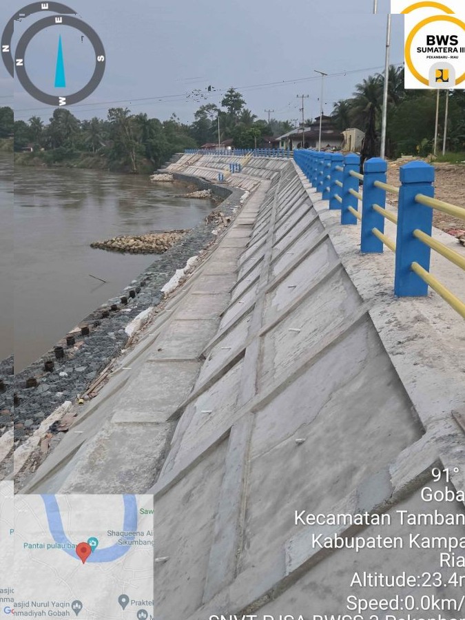 Masyarakat Sambut Baik Pembangunan Pengaman Tebing Sei Kampar Desa Gobah