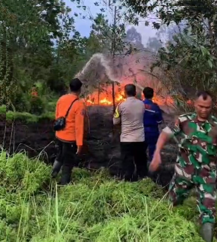 Satgas BPBD Pekanbaru Padamkan Kebakaran Lahan di Jalan Nelayan