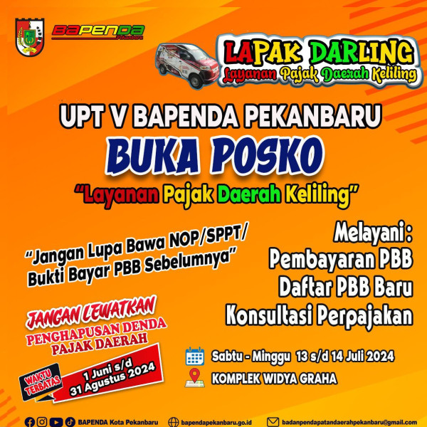 Diskon Pajak 100 Persen, Bapenda Pekanbaru Imbau Wajib Pajak Memanfaatkannya