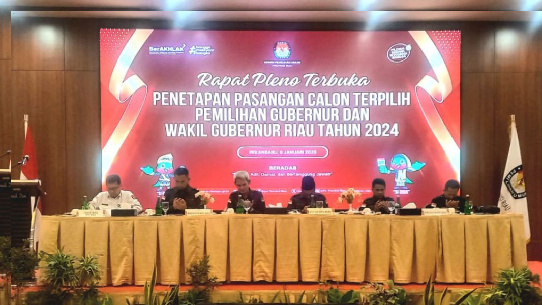 KPU Riau Tetapkan Abdul Wahid-SF Hariyanto sebagai Gubernur dan Wakil Gubernur Terpilih 2025-2030