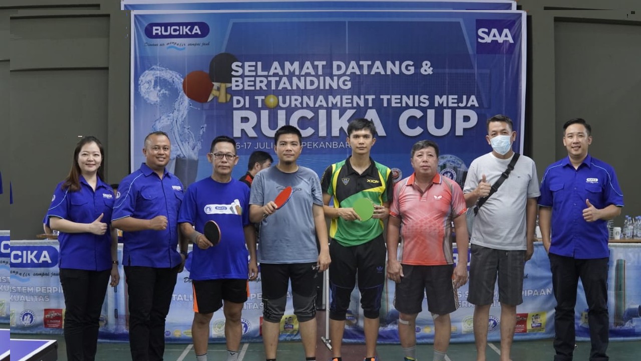 Jalin Silaturahmi, Rucika Pekanbaru Gelar Turnamen Tenis Meja Antara Toko Bangunan se-Riau